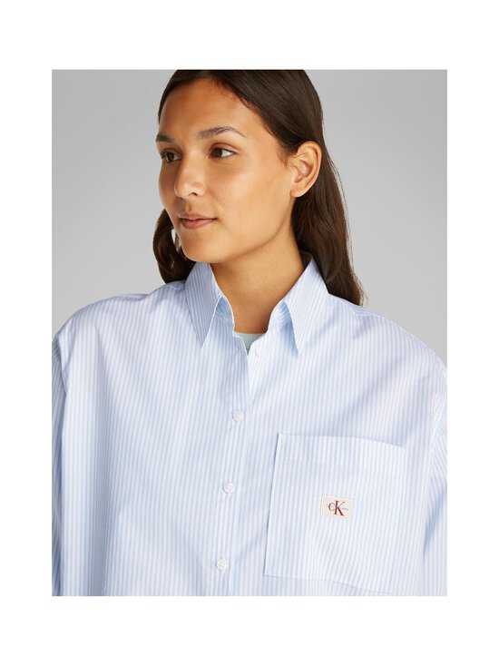 Calvin Klein Jeans - Woven Label Relaxed kreklblūze - 0K6 BRILLIANT WHITE / BLUE STRIPE - photo 5 Calvin Klein Jeans - Woven Label Relaxed kreklblūze - 0K6 BRILLIANT WHITE / BLUE STRIPE | Stockmann - photo 5