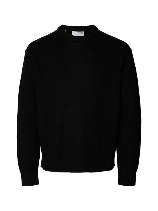 Selected - Relaxed Wool Crew Neck -neule - BLACK | Stockmann - photo 1