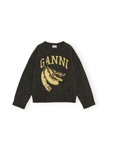 Ganni - Fine Brushed Alpaca Banana Oversized -neule - 252 PHANTOM | Stockmann