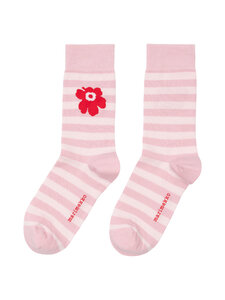 Marimekko - Kasvaa Tasaraita Unikko zeķes - 333 LIGHT RED PINK | Stockmann
