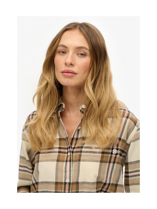 Superdry - Check Flannel Boyfriend -ruutupaita - B2T BEIGE/CREAM CHECK | Stockmann - photo 4