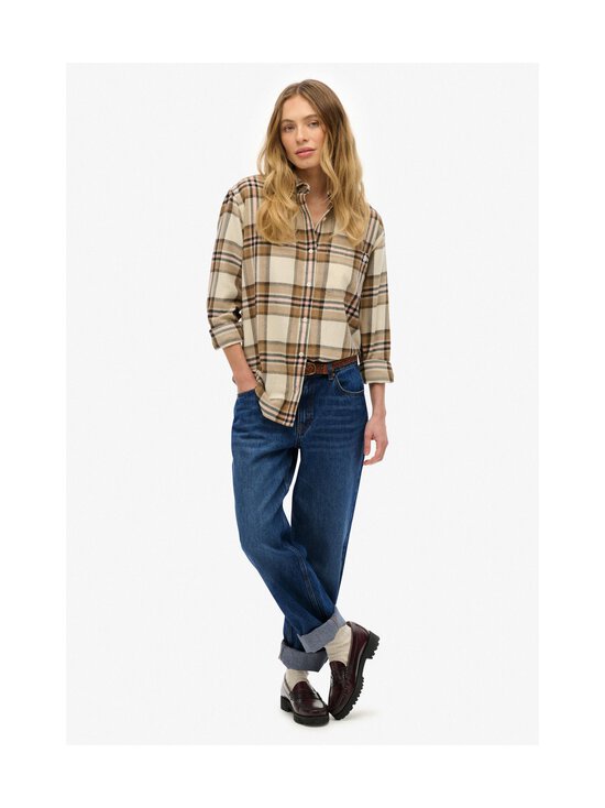 Superdry - Check Flannel Boyfriend -ruutupaita - B2T BEIGE/CREAM CHECK | Stockmann - photo 5