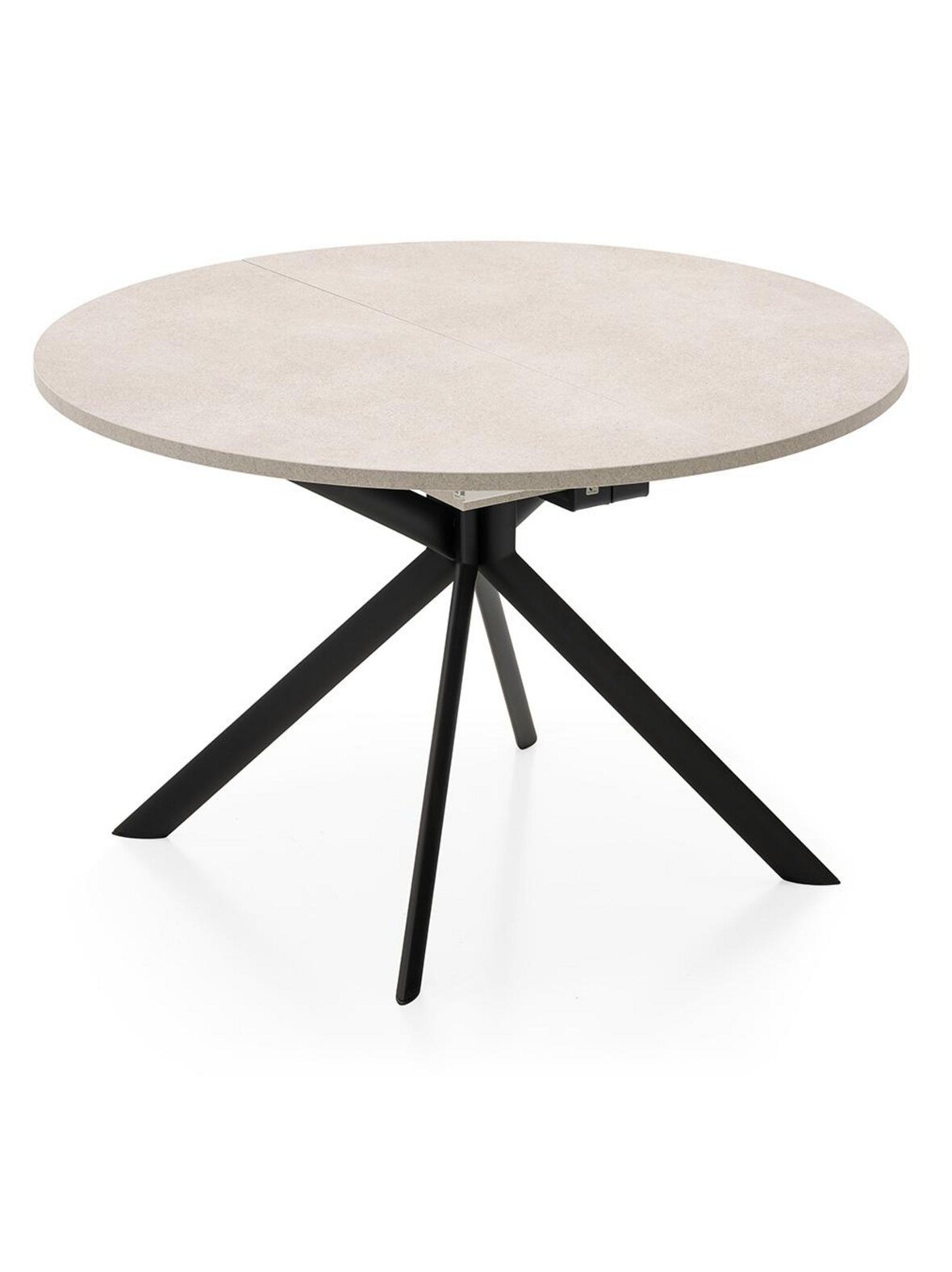 Cozy- jatkettava ruokapöytä vaaleanbeige/musta ø 120/165 cm