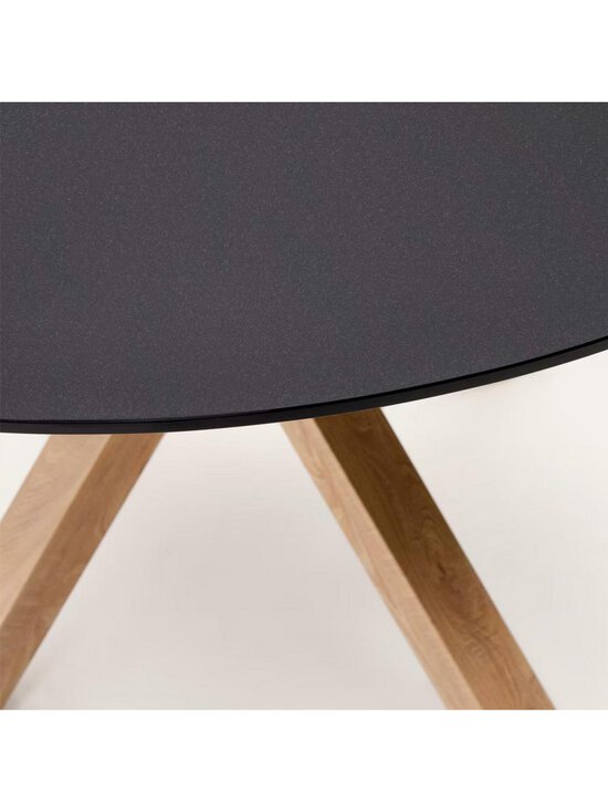 Kave Home - Argo-ruokapöytä musta lasi / puunvärinen teräs ⌀ 120 cm - BLACK | Stockmann - photo 3