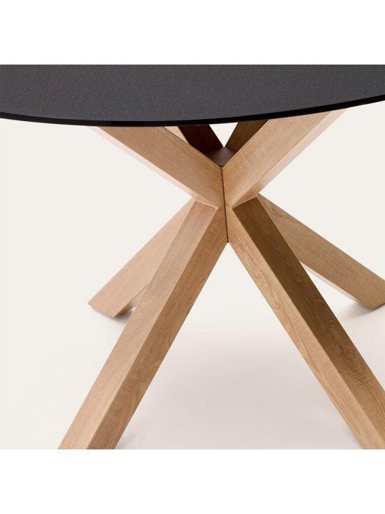 Kave Home - Argo-ruokapöytä musta lasi / puunvärinen teräs ⌀ 120 cm - BLACK | Stockmann - photo 4