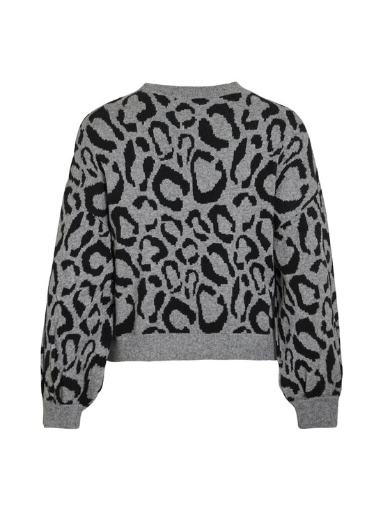 Vila - Kampsun Vitip O-Neck - MEDIUM GREY MELANGE PATTERN:BLACK BEAUTY LEO | Stockmann - photo 2