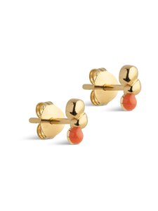 ENAMEL Copenhagen - Nara- kullatut nappikorvakorut - LIGHT CORAL | Stockmann