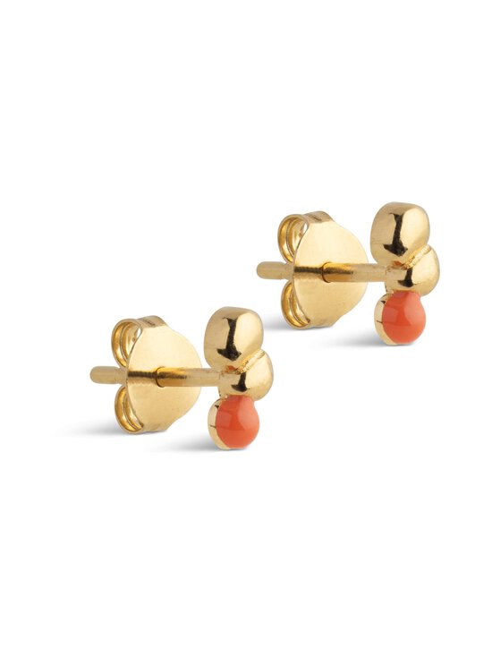 ENAMEL Copenhagen - Nara- kullatut nappikorvakorut - LIGHT CORAL | Stockmann - photo 1