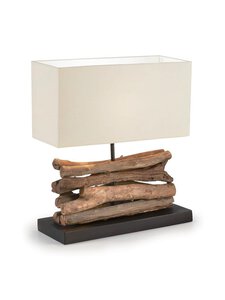 Kave Home - Sahai-pöytävalaisin valkoinen/puu - BROWN | Stockmann