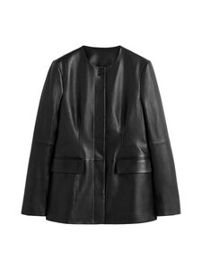 TOTEME - Kaulukseton nahkatakki - BLACK 001 TOTEME - Kaulukseton nahkatakki - BLACK 001 | Stockmann