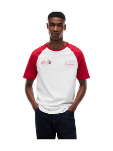 Tommy Hilfiger - TH x CF1 Varsity Raglan T-krekls - YBR WHITE / RED | Stockmann