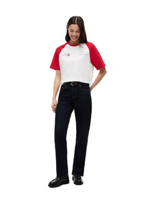 Tommy Hilfiger - TH x CF1 Varsity Raglan t-paita - YBR WHITE / RED | Stockmann
