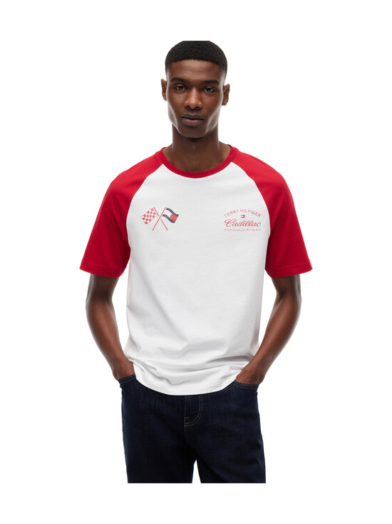 Tommy Hilfiger - TH x CF1 Varsity Raglan t-paita - YBR WHITE / RED | Stockmann - photo 1