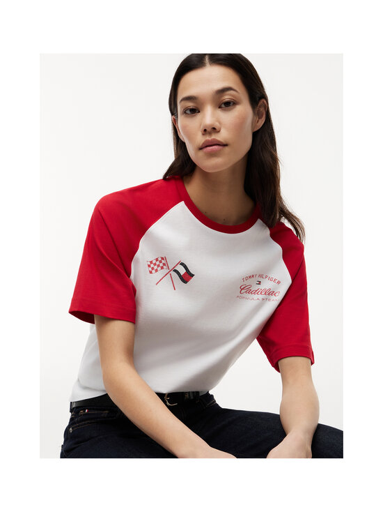 Tommy Hilfiger - TH x CF1 Varsity Raglan t-paita - YBR WHITE / RED | Stockmann - photo 6