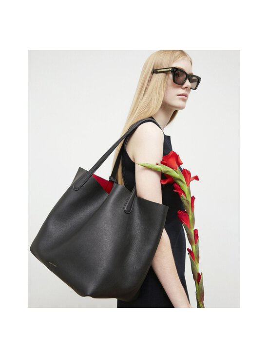 Mansur Gavriel - EVERYDAY SOFT TOTE Leather Bag - BLACK/FLAMMA | Stockmann - photo 5