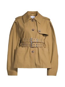 Ganni - Workwear Canvas Short Peplum -takki - 840 ERMINE | Stockmann