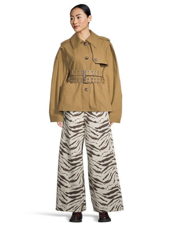 Ganni - Workwear Canvas Short Peplum -takki - 840 ERMINE | Stockmann - photo 2