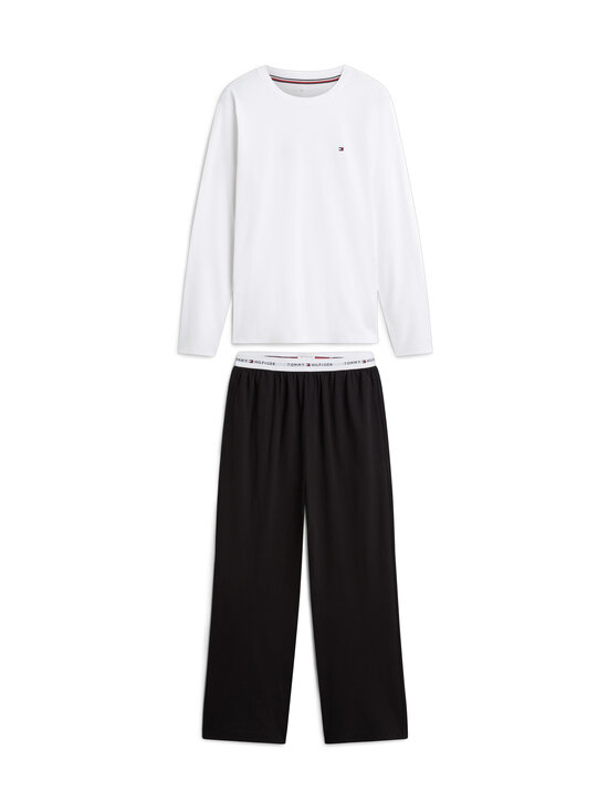Tommy Hilfiger - Long Sleeve Jersey Set -pyjama 2-osainen - 0TW WHITE/BLACK | Stockmann - photo 1