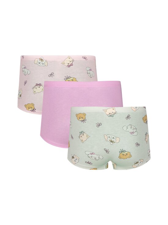 Lindex - Cat With Bow -bokserialushousut 3 pack - 683 DUSTY PINK | Stockmann - photo 2