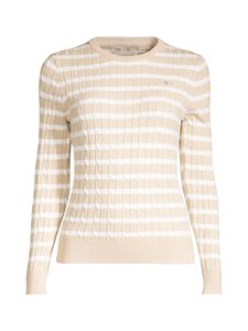 GANT - Raidallinen palmikkoneulepusero - 299 SEED MELANGE GANT - Raidallinen palmikkoneulepusero - 299 SEED MELANGE | Stockmann