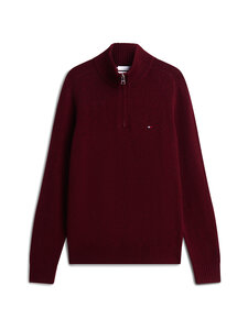 Tommy Hilfiger - Lambswool Zip vilnas džemperis - V98 BURGUNDY HEATHER | Stockmann