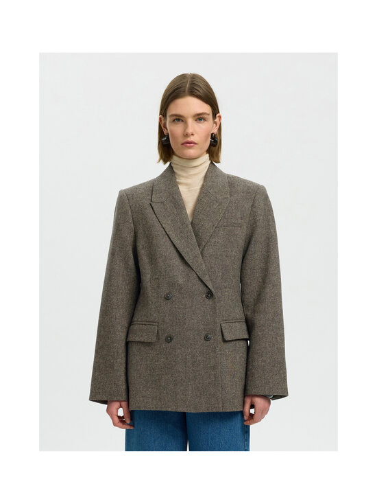 Selected - SlwReeda Wool Blend -bleiseri - BROWNIE DETAIL:STRUCTURE | Stockmann - photo 2