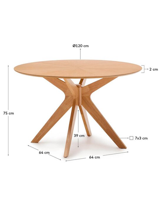 Kave Home - Naanim-ruokapöytä tammi ⌀ 120 cm - BROWN | Stockmann - photo 9