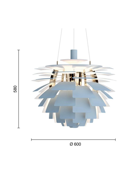 Louis Poulsen - PH Artichoke -riippuvalaisin 60 x 58 cm - DUSTY BLUE/BRASS METALLISED | Stockmann - photo 8