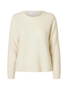 Selected - SlfManila O-Neck -kashmirneule - SNOW WHITE DETAIL:MELANGE | Stockmann