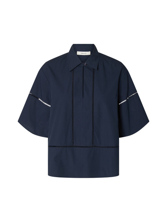 Selected - Slfdelia Boxy Ladder Stitch -paita - DARK SAPPHIRE | Stockmann - photo 1