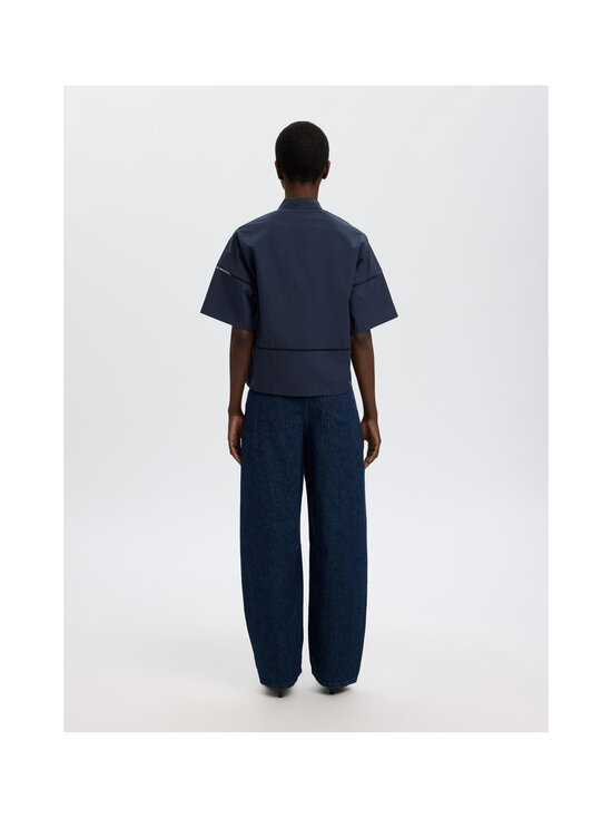 Selected - Slfdelia Boxy Ladder Stitch -paita - DARK SAPPHIRE | Stockmann - photo 3