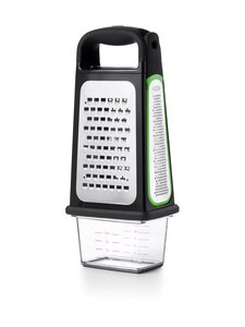 OXO - Good Grips Etched - raastin + irrotettava rasia - BLACK, STEEL, CLEAR, GREEN | Stockmann