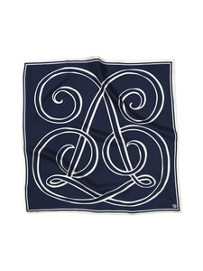 lescarf - Monogrammas zīda šalle - NAVY & CREAM | Stockmann