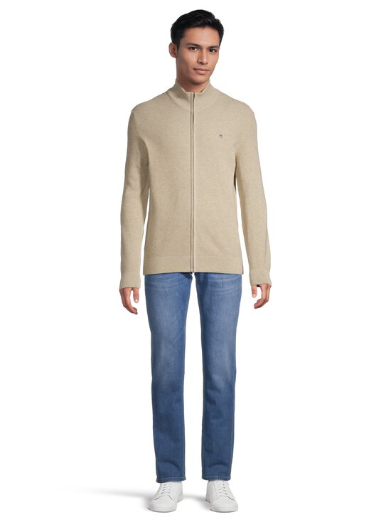 GANT - Micro Textured Zip -puuvillaneuletakki - 198 OAT MELANGE | Stockmann - photo 4