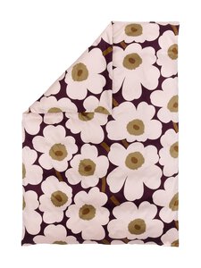 Marimekko - Unikko-satiinipussilakana - 438 PLUM, PINK, ELMWOOD, TOFFEE | Stockmann