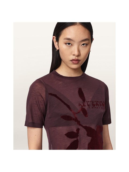 Allsaints - Athea Sheer t-paita - BURGUNDY RED | Stockmann - photo 6