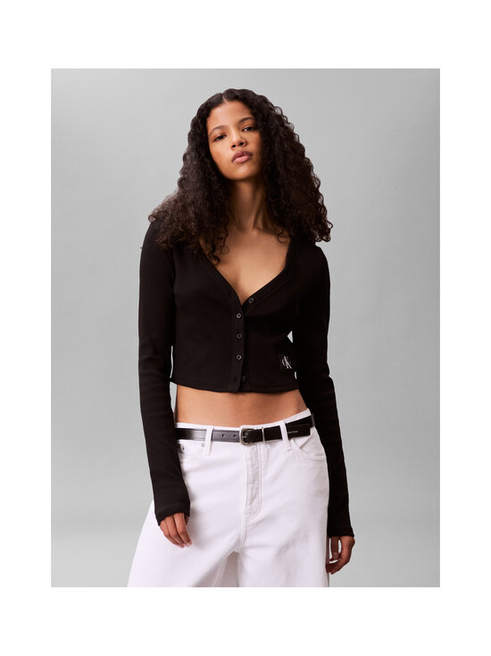 Calvin Klein Jeans - Label Cotton -ribbineuletakki - UB1 BLACK | Stockmann - photo 2