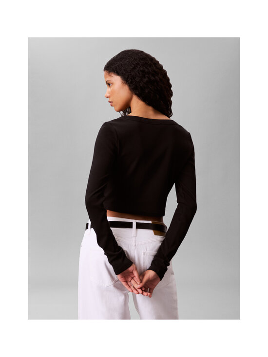 Calvin Klein Jeans - Label Cotton -ribbineuletakki - UB1 BLACK | Stockmann - photo 3
