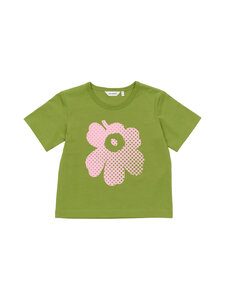 Marimekko - T-särk Tonni Unikko Logo - 603 GREEN, LIGHT PINK | Stockmann