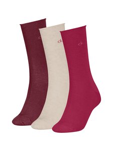 Calvin Klein - Rolltop-sukat 3-pack - 007 BERRY RED | Stockmann