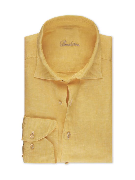 Stenströms – Fitted Body - pellavakauluspaita, keltainen