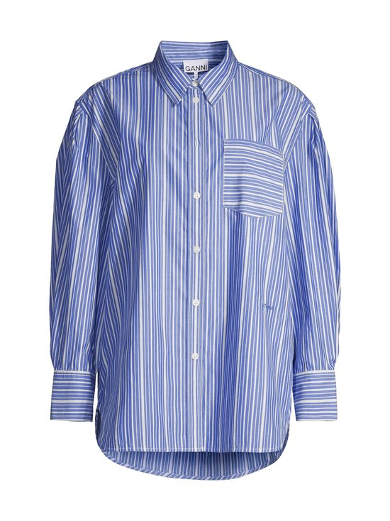 Ganni - Stripe Pleated Sleeve -paitapusero - ZWF NOUVEAN NAVY | Stockmann - photo 1
