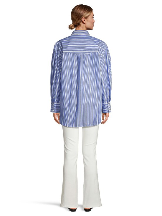 Ganni - Stripe Pleated Sleeve -paitapusero - ZWF NOUVEAN NAVY | Stockmann - photo 3
