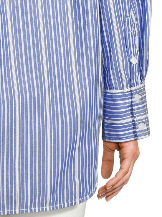Ganni - Stripe Pleated Sleeve -paitapusero - ZWF NOUVEAN NAVY | Stockmann - photo 4