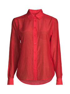 GANT - Puuvilla-siidisegust särk Regular Printed Gingham - 653 BOLD RED | Stockmann