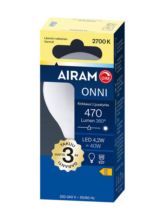 Airam - Onni Led P45 470Lm E27 -lamppu - TRANSPARENT | Stockmann - photo 2