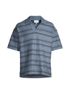 Maison Kitsuné - Oversize svītrains polo krekls - 0513 SHADOW BLUE/BRETON BLUE | Stockmann