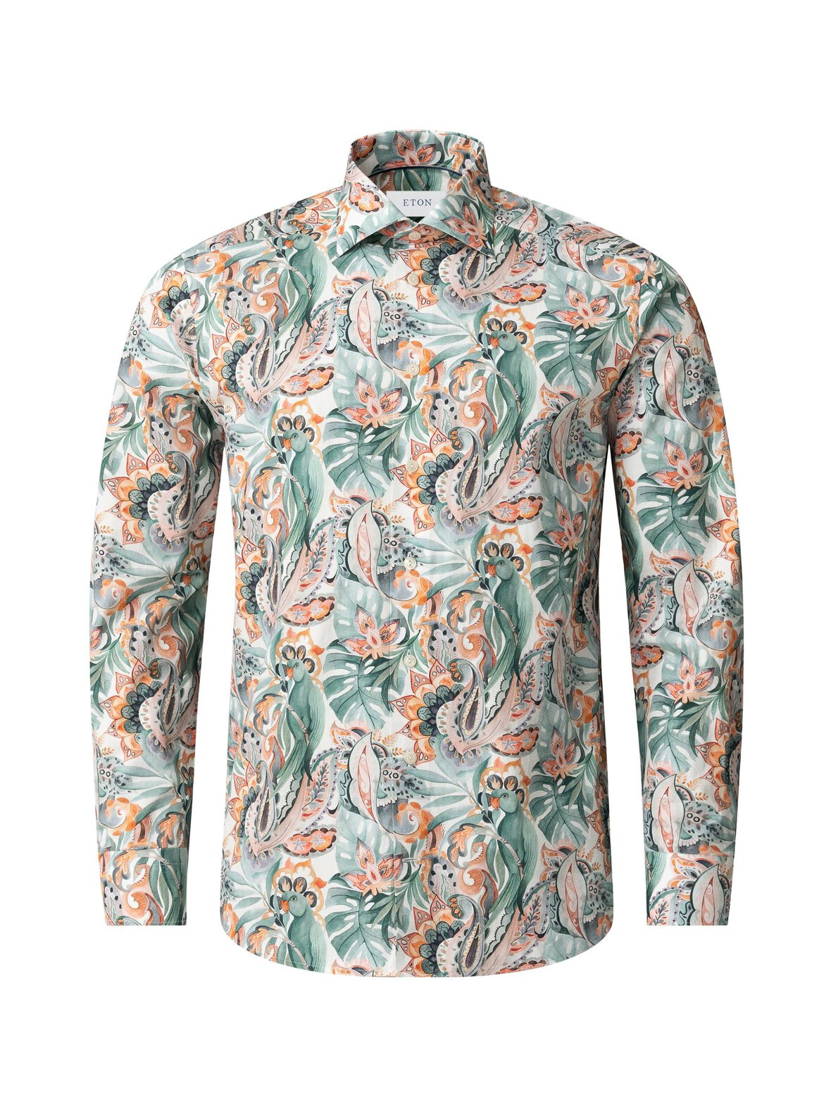 Slim Fit Parrot Motif Signature Twill -kauluspaita