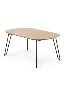 Kave Home - Novac- jatkettava ruokapöytä tammi/musta 90 x 140/220 cm - BROWN | Stockmann