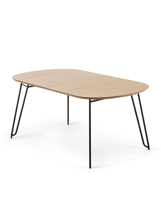 Kave Home - Novac- jatkettava ruokapöytä tammi/musta 90 x 140/220 cm - BROWN | Stockmann - photo 1